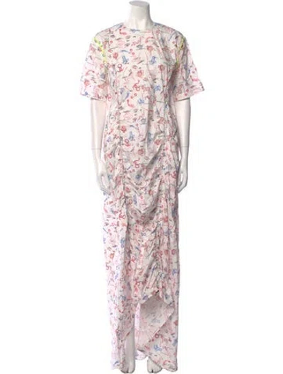 Pre-owned Marcell Von Berlin Floral Print Long Dress W/ Tags In Pink