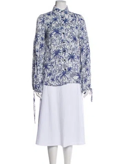 Pre-owned Marcell Von Berlin Floral Print Long Sleeve Blouse In Multi