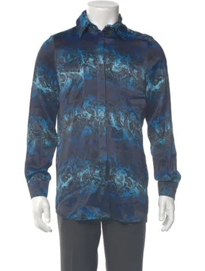 Pre-owned Marcell Von Berlin Floral Print Long Sleeve Shirt In Blue