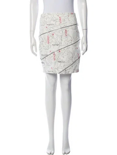 Pre-owned Marcell Von Berlin Floral Print Mini Skirt In White