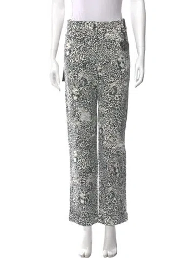 Pre-owned Marcell Von Berlin Floral Print Straight Leg Pants W/ Tags In White