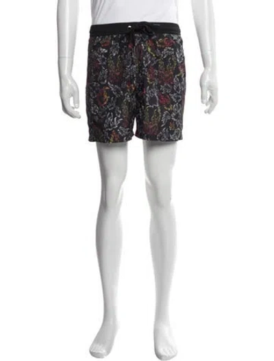 Pre-owned Marcell Von Berlin Floral Print Swim Trunks W/ Tags In Black
