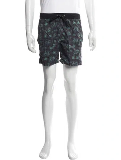 Pre-owned Marcell Von Berlin Floral Print Swim Trunks W/ Tags In Blue/green