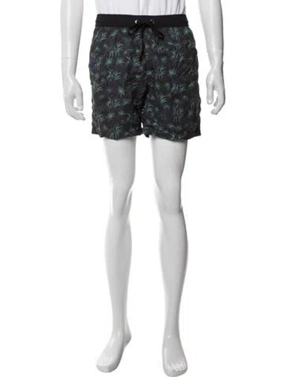 Pre-owned Marcell Von Berlin Floral Print Swim Trunks W/ Tags In Blue/green