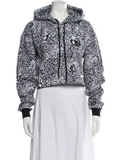 Pre-owned Marcell Von Berlin Floral Print V-neck Sweatshirt W/ Tags In Black