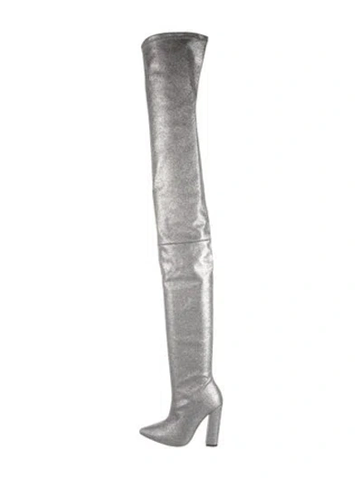 Pre-owned Marcell Von Berlin Glitter Boots In Metallic/silver