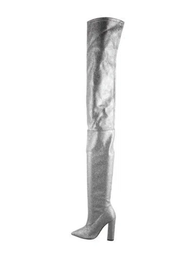 Pre-owned Marcell Von Berlin Glitter Boots In Metallic/silver