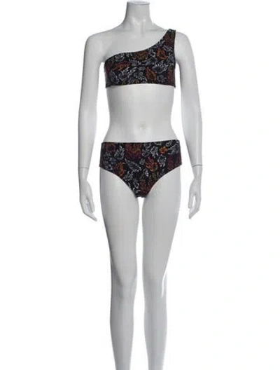Pre-owned Marcell Von Berlin Graphic Print Bikini W/ Tags In Black
