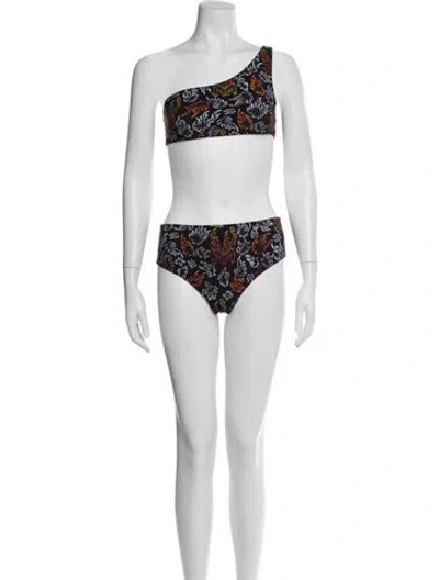 Pre-owned Marcell Von Berlin Graphic Print Bikini In White