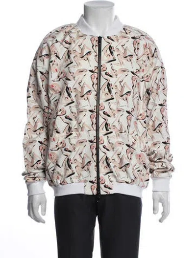 Pre-owned Marcell Von Berlin Graphic Print Bomber Jacket W/ Tags In White
