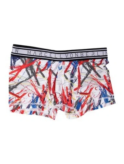 Pre-owned Marcell Von Berlin Graphic Print Boxers W/ Tags In Red