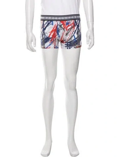 Pre-owned Marcell Von Berlin Graphic Print Boxers W/ Tags In White