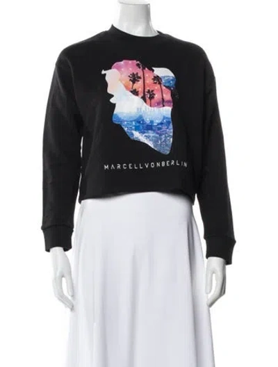 Pre-owned Marcell Von Berlin Graphic Print Crew Neck Crop Top In Multi