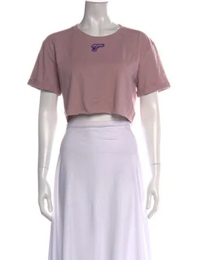 Pre-owned Marcell Von Berlin Graphic Print Crew Neck Crop Top W/ Tags In Pink