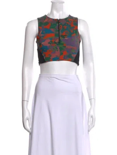 Pre-owned Marcell Von Berlin Graphic Print Crew Neck Crop Top W/ Tags In White