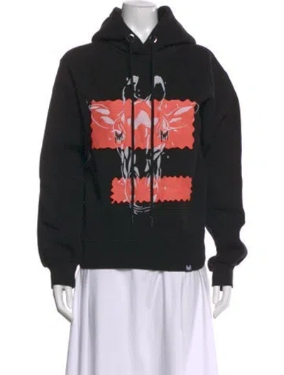 Pre-owned Marcell Von Berlin Graphic Print Crew Neck Hoodie In Black