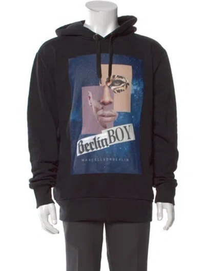 Pre-owned Marcell Von Berlin Graphic Print Crew Neck Hoodie In Black