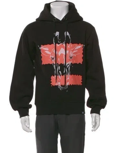 Pre-owned Marcell Von Berlin Graphic Print Crew Neck Hoodie In Black