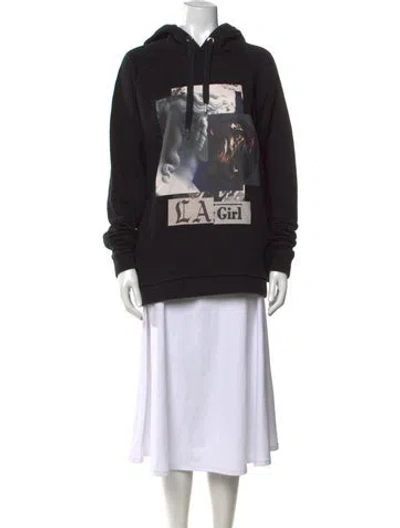 Pre-owned Marcell Von Berlin Graphic Print Crew Neck Hoodie In Black