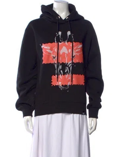 Pre-owned Marcell Von Berlin Graphic Print Crew Neck Hoodie In Black