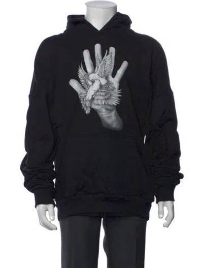 Pre-owned Marcell Von Berlin Graphic Print Crew Neck Hoodie In Black