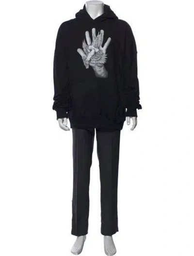Pre-owned Marcell Von Berlin Graphic Print Crew Neck Hoodie In Black