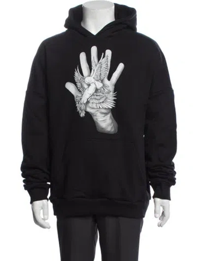 Pre-owned Marcell Von Berlin Graphic Print Crew Neck Hoodie In Black