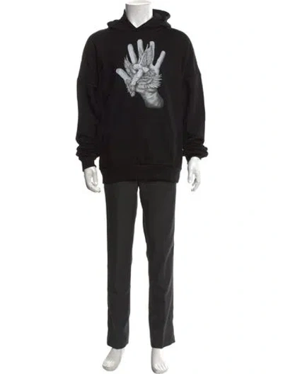 Pre-owned Marcell Von Berlin Graphic Print Crew Neck Hoodie In Black