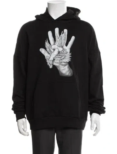 Pre-owned Marcell Von Berlin Graphic Print Crew Neck Hoodie In Black