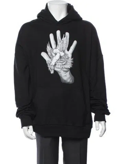 Pre-owned Marcell Von Berlin Graphic Print Crew Neck Hoodie In Black