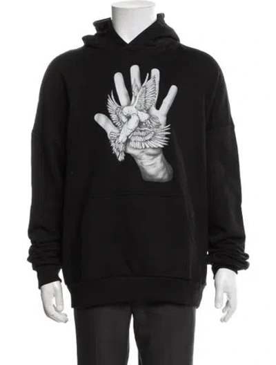 Pre-owned Marcell Von Berlin Graphic Print Crew Neck Hoodie In Black