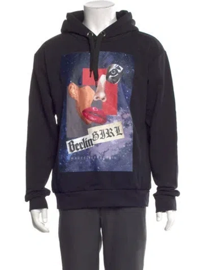 Pre-owned Marcell Von Berlin Graphic Print Crew Neck Hoodie In Blue