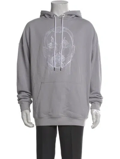Pre-owned Marcell Von Berlin Graphic Print Crew Neck Hoodie In Gray