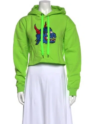 Pre-owned Marcell Von Berlin Graphic Print Crew Neck Hoodie In Green