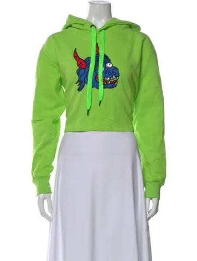 Pre-owned Marcell Von Berlin Graphic Print Crew Neck Hoodie In Green