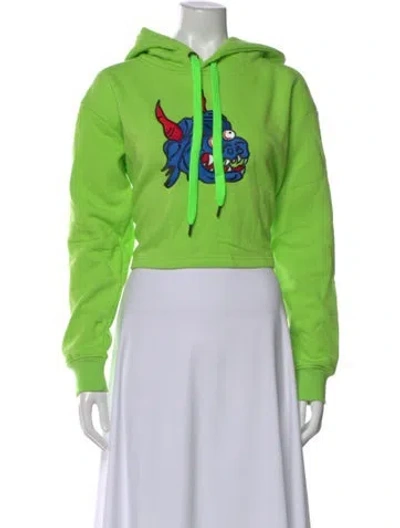 Pre-owned Marcell Von Berlin Graphic Print Crew Neck Hoodie In Green