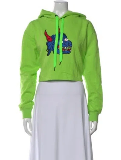Pre-owned Marcell Von Berlin Graphic Print Crew Neck Hoodie In Green