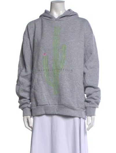 Pre-owned Marcell Von Berlin Graphic Print Crew Neck Hoodie In Grey