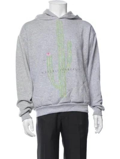 Pre-owned Marcell Von Berlin Graphic Print Crew Neck Hoodie In Grey