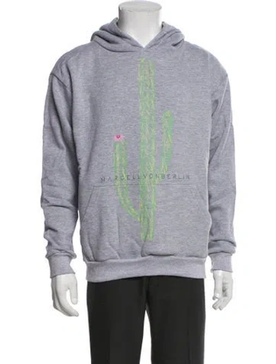 Pre-owned Marcell Von Berlin Graphic Print Crew Neck Hoodie W/ Tags In Gray