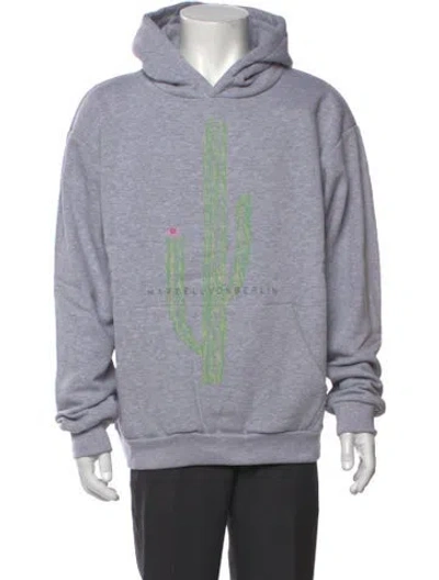 Pre-owned Marcell Von Berlin Graphic Print Crew Neck Hoodie W/ Tags In Gray