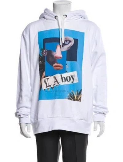 Pre-owned Marcell Von Berlin Graphic Print Crew Neck Hoodie In White