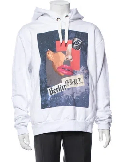 Pre-owned Marcell Von Berlin Graphic Print Crew Neck Hoodie In White