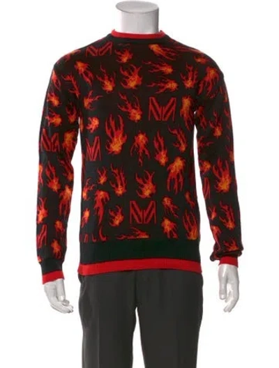 Pre-owned Marcell Von Berlin Graphic Print Crew Neck Pullover W/ Tags In Black