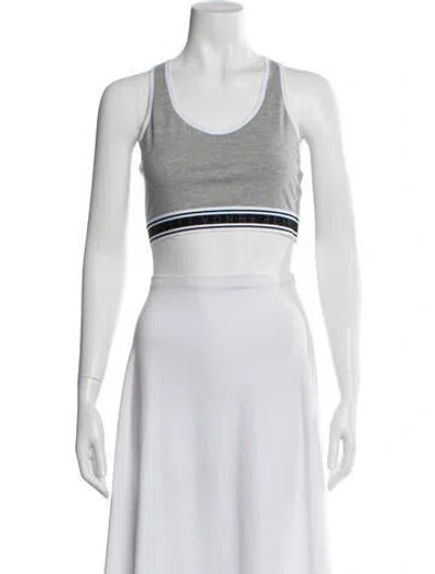 Pre-owned Marcell Von Berlin Graphic Print Crew Neck Sports Bra W/ Tags In Gray