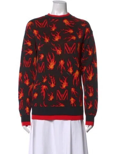 Pre-owned Marcell Von Berlin Graphic Print Crew Neck Sweater In Black