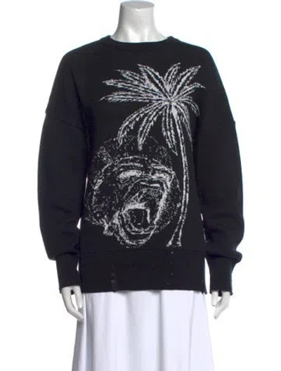 Pre-owned Marcell Von Berlin Graphic Print Crew Neck Sweater W/ Tags In Black