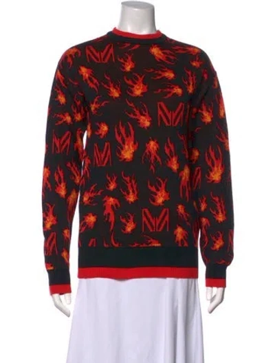 Pre-owned Marcell Von Berlin Graphic Print Crew Neck Sweater W/ Tags In Black