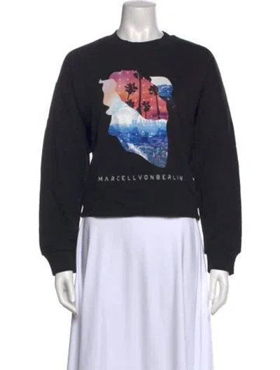 Pre-owned Marcell Von Berlin Graphic Print Crew Neck Sweatshirt In Black