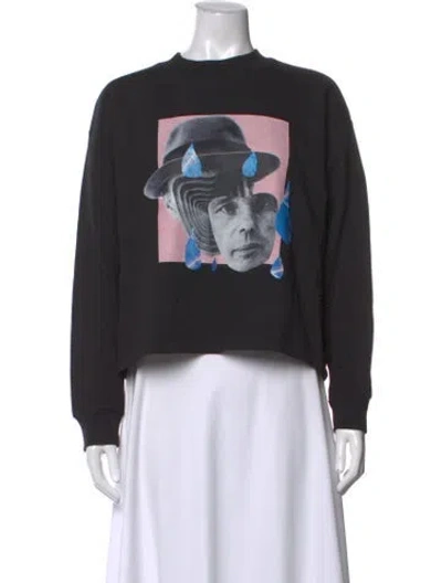 Pre-owned Marcell Von Berlin Graphic Print Crew Neck Sweatshirt In Black